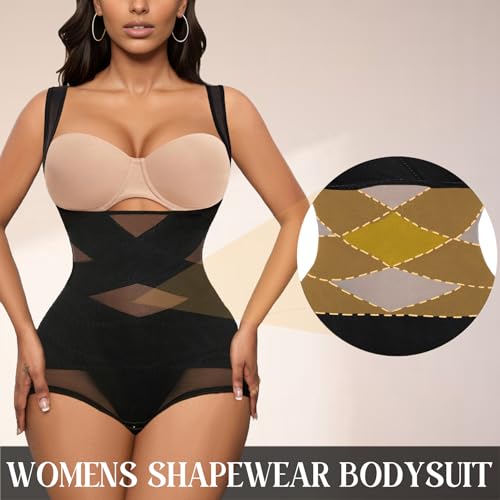 Avidlove Women's Black Tummy Control Bodysuit