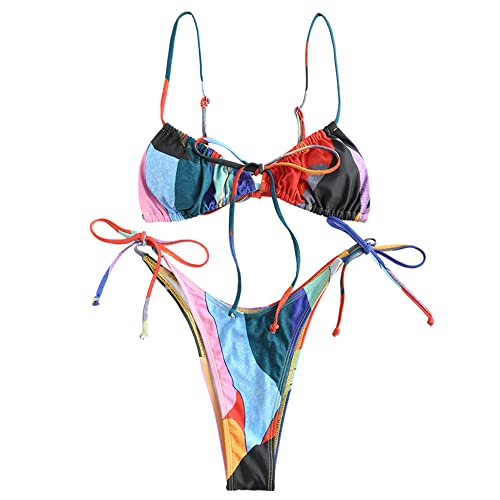 ZAFUL High Cut Thong Bikini Set - Multicoloured