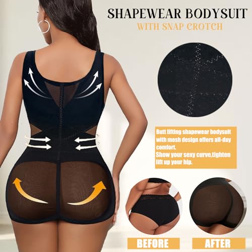 Avidlove Women's Black Tummy Control Bodysuit