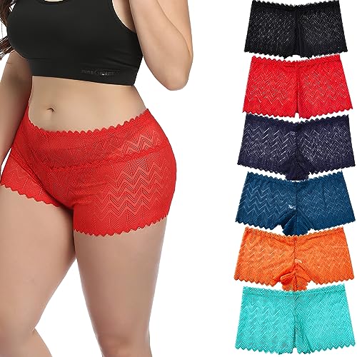 Wemoven Lace Boyshort Cheeky Panties Regular Plus Size