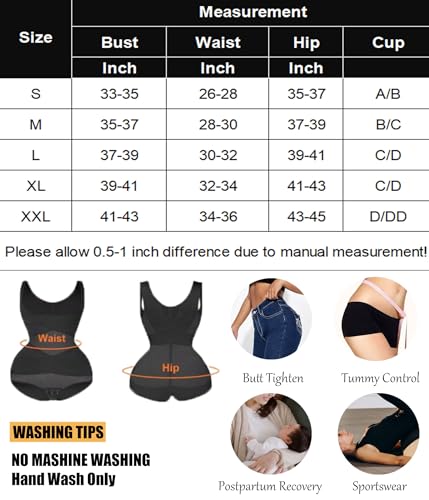 Avidlove Women's Black Tummy Control Bodysuit