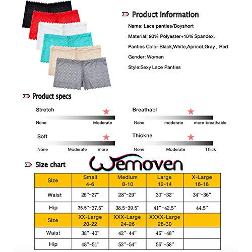 Wemoven Lace Boyshort Cheeky Panties Regular Plus Size