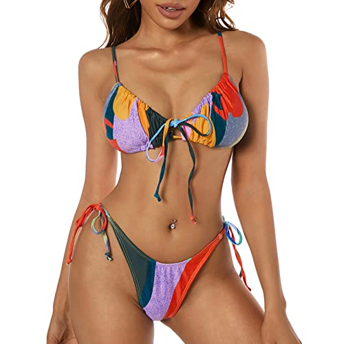 ZAFUL High Cut Thong Bikini Set - Multicoloured