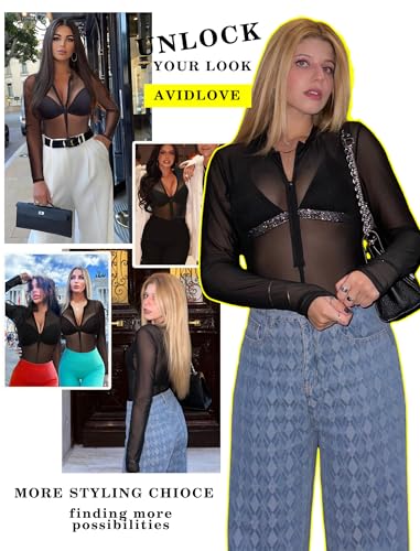 Black Mesh Long Sleeve Sexy Bodysuit Lingerie