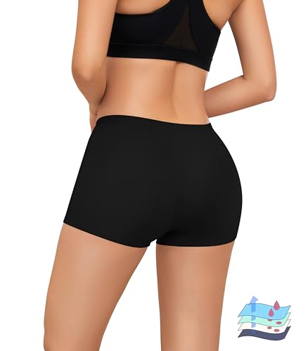 Leovqn Black Period Boyshorts for Women