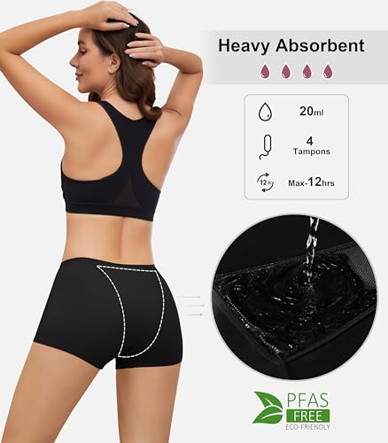 Leovqn Black Period Boyshorts for Women