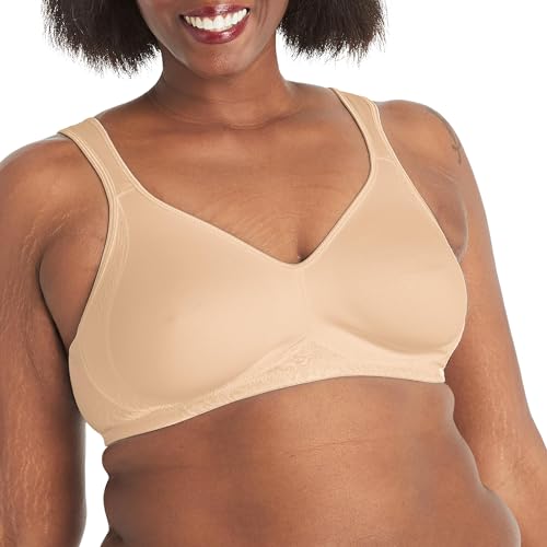 PLAYTEX Womens 18 Hour Side & Back Smoothing Wireless Bra, Cool Comfort Wire-free Single Or 2-pack Bras, Nude, 44C US