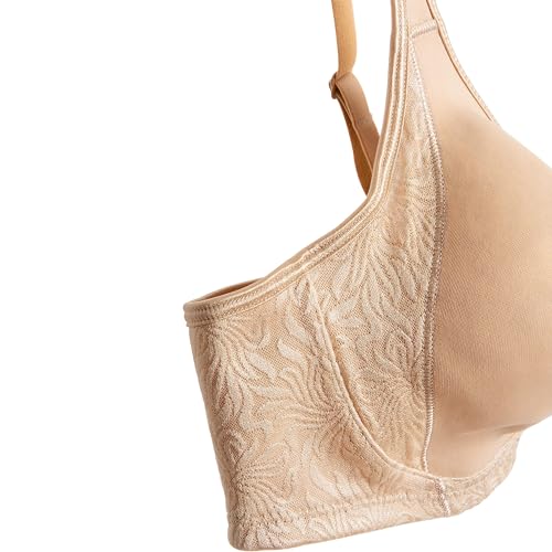 PLAYTEX Womens 18 Hour Side & Back Smoothing Wireless Bra, Cool Comfort Wire-free Single Or 2-pack Bras, Nude, 44C US