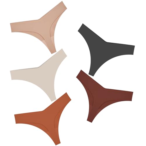 5 Pack Seamless Thongs for Women - V-Waisted