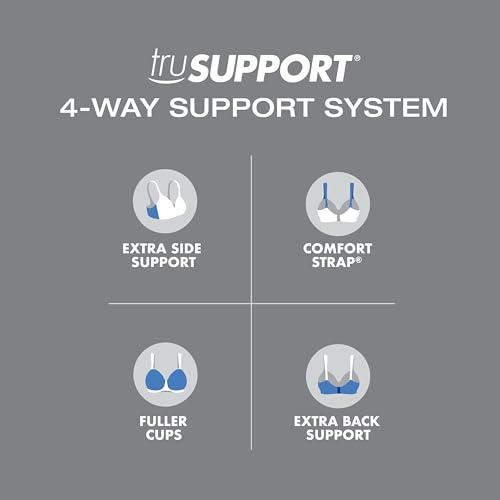 PLAYTEX Womens 18 Hour Side & Back Smoothing Wireless Bra, Cool Comfort Wire-free Single Or 2-pack Bras, Nude, 44C US