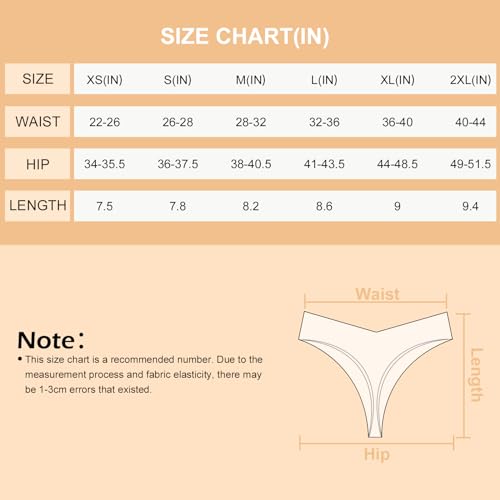 5 Pack Seamless Thongs for Women - V-Waisted