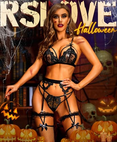 RSLOVE Lace Lingerie Set with Garter Belt