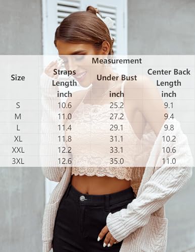 Avidlove Lace Racerback Bralette Crop Top Beige