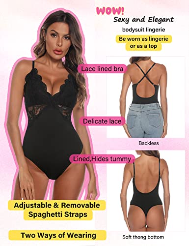 Deep V Lace Teddy Bodysuit