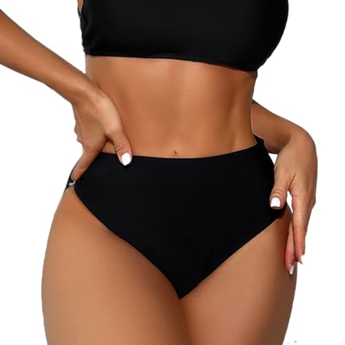 V-Cut High Waisted Cheeky Bikini Swimsuit Bottoms