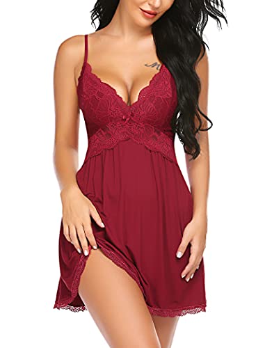Avidlove Lace Babydoll Nightgown Chemises Modal Sleepwear