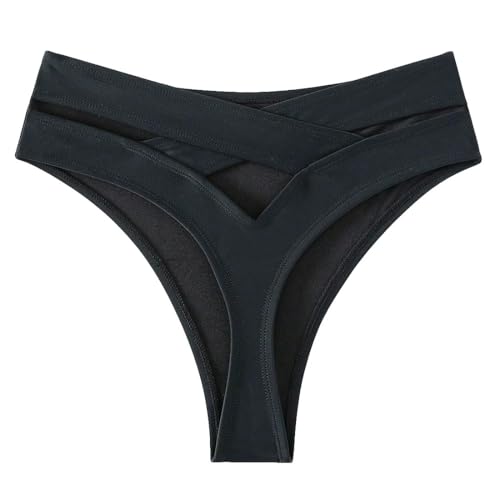 V-Cut High Waisted Cheeky Bikini Swimsuit Bottoms