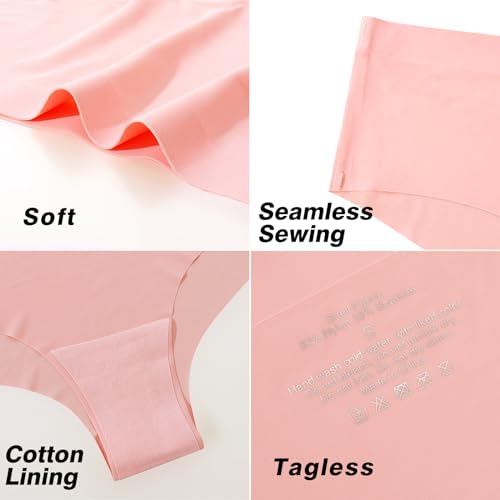 LASER HAND Seamless Underwear for Women No Show Panties Invisibles Briefs Soft Stretch Bikini Underwears 6 Pack