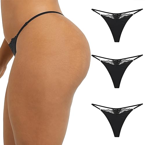 Maidenform Women's Adjustable String Thong Underwear, Multi-Way, 3-Pack
