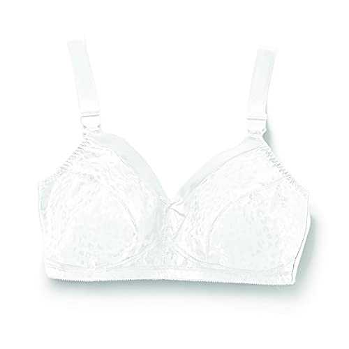 JUST MY SIZE womens Satin Stretch Wirefree Mj1960 Bras, White, 42DD US