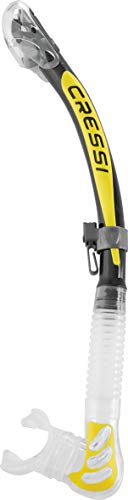 Cressi Alpha Ultra Dry Snorkel - Clear/Yellow Color