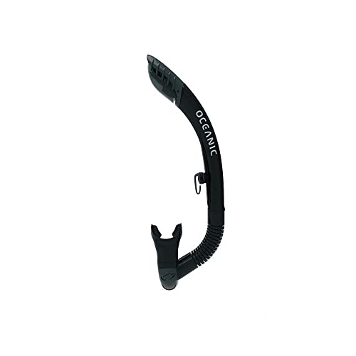 Black/Titanium Oceanic Ultra Dry 2 Snorkel for Diving