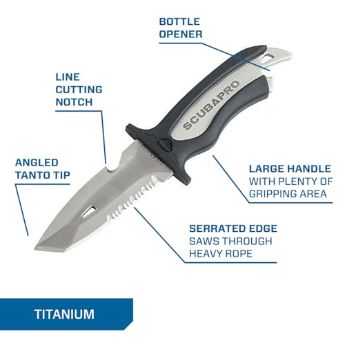 SCUBAPRO Mako Titanium Diving Knife with 3.5-Inch Blade