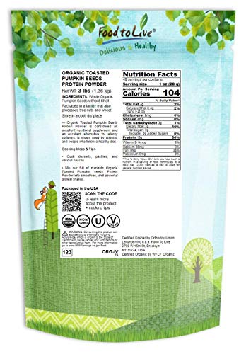 Organic Toasted Pumpkin Seeds Protein Powder - 60% Protein