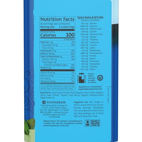 Sunwarrior Warrior Blend: Vegan Protein Powder with BCAAs