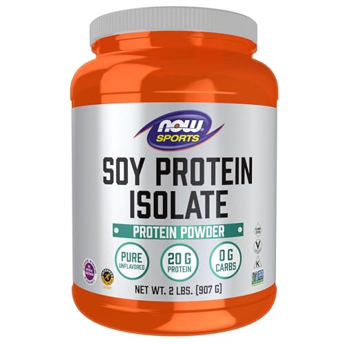 NOW Sports Vegan Soy Protein Isolate, 20g, 0 Carbs