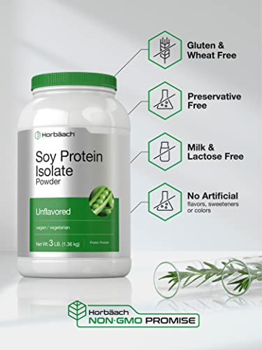 Horbäach 3lb Unflavored Soy Protein Isolate Powder