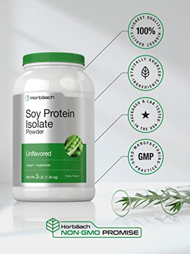 Horbäach 3lb Unflavored Soy Protein Isolate Powder