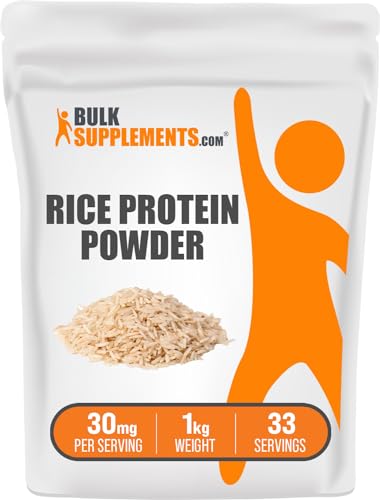 BulkSupplements.com Organic Rice Protein Powder - Plant-Based, 30g per Serving, 1kg Pack