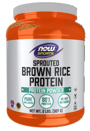 NOW Organic Sprouted Brown Rice Protein Powder, 2lb