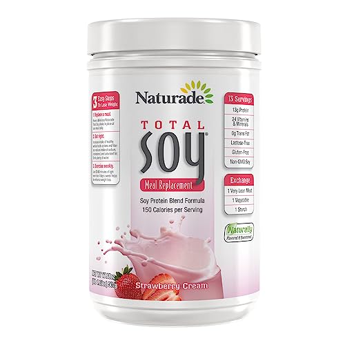 Naturade Total Soy Protein Powder - Strawberry Creme - Vegan & Non-GMO - 13 Servings