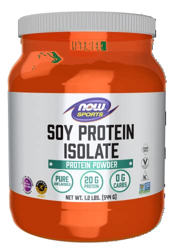 NOW Sports Vegan Soy Protein Isolate Powder, 1.2lb