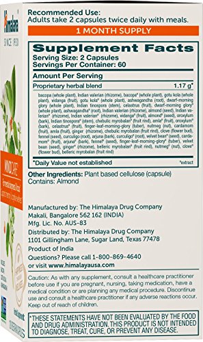 Himalaya MindCare Nootropic Brain Supplement, 120 Capsules