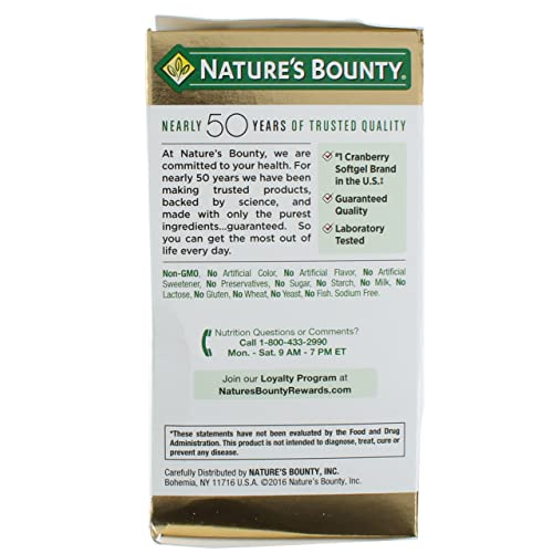 3-Pack Nature's Bounty Cranberry Soft Gels