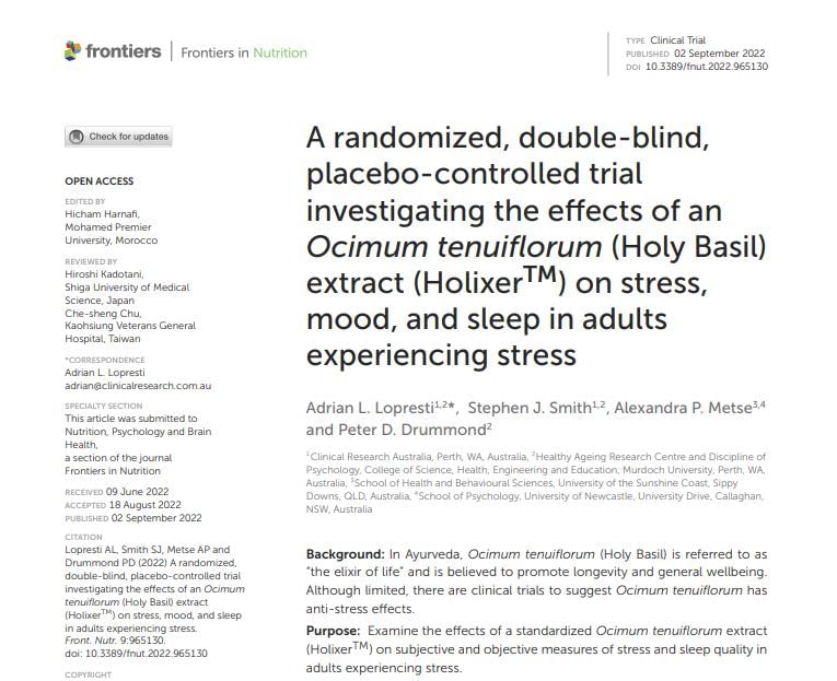 Biohacking Mood and Relaxation Capsules with Holy Basil