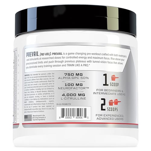 Prevail Pre Workout Powder with Nootropics | Energy and Focus Supplement | Sour Rainbow Candy