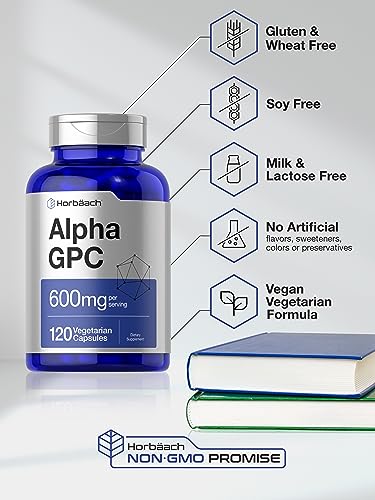 Horbäach Alpha GPC 600mg Choline Capsules for Biohacking