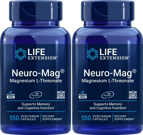 Neuro-Mag Magnesium L-Threonate Caps, 150 Veg, Pack of 2