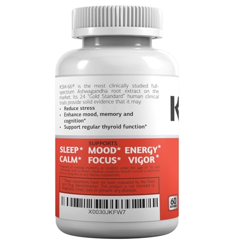 High-Potency Organic Ashwagandha KSM66 Capsules for Sleep Support