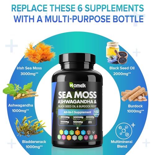 3000mg Sea Moss with Ashwagandha, Black Seed Oil