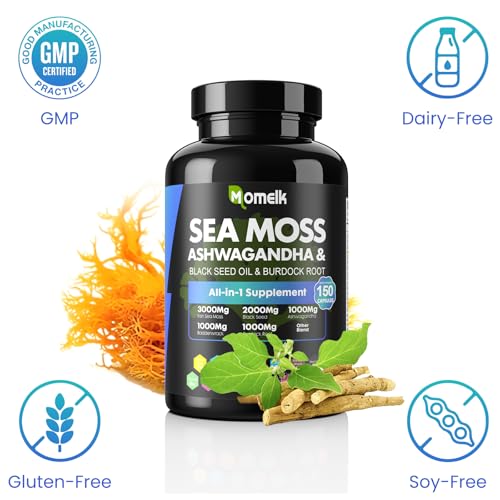 3000mg Sea Moss with Ashwagandha, Black Seed Oil