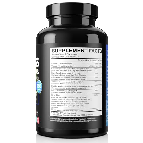 3000mg Sea Moss with Ashwagandha, Black Seed Oil