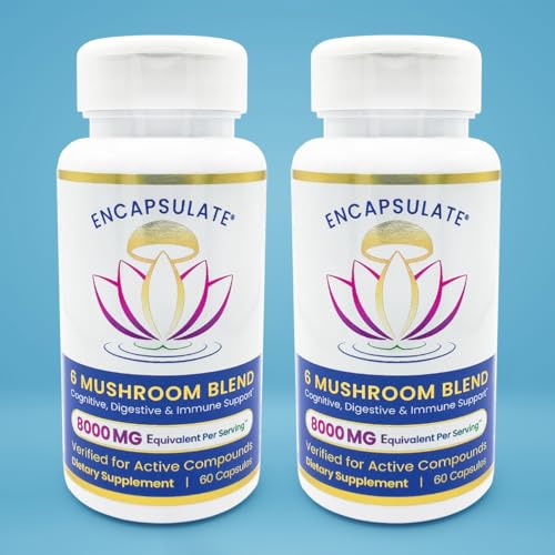 6 Mushroom Blend Caps - Reishi, Chaga, Lion's Mane