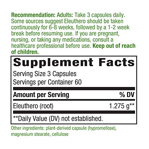 Premium Herbal Siberian Eleuthero 1,275mg, 180 VCaps