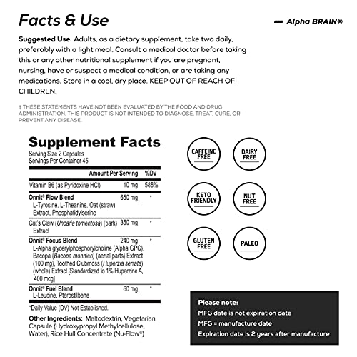 ONNIT Alpha Brain Supplement for Focus & Memory