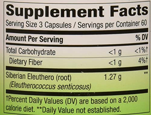 Premium Herbal Siberian Eleuthero 1,275mg, 180 VCaps